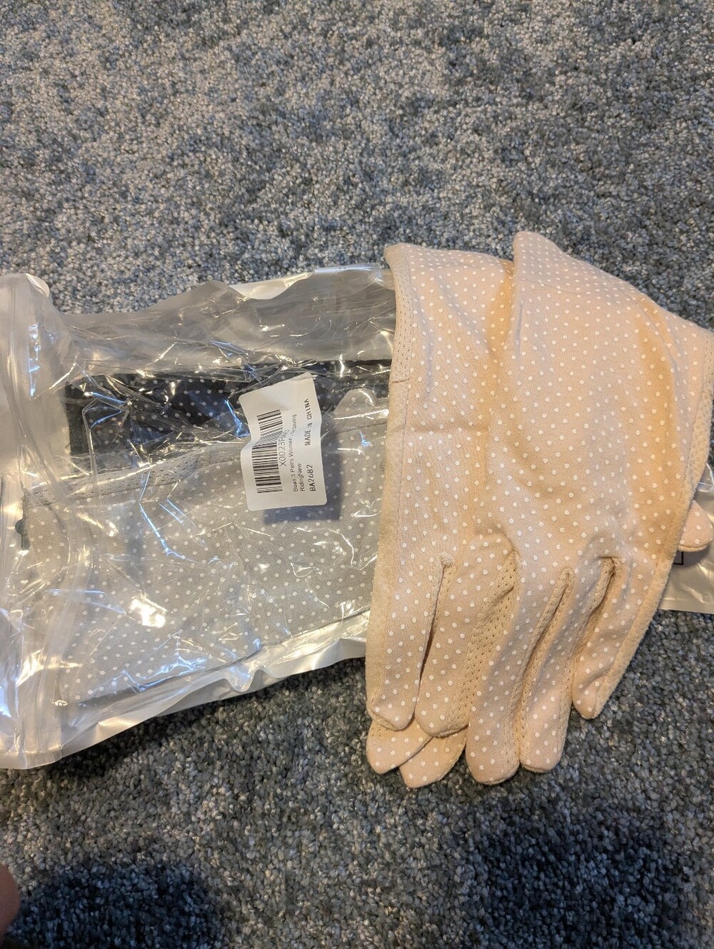 Beige Polka Dot Women's Dress Gloves